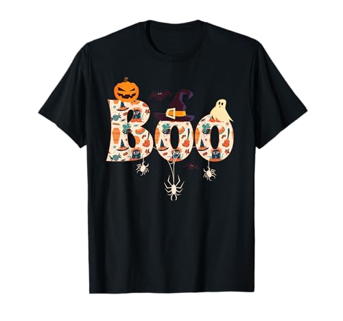 Niedliches Halloween Damen Herren Kostüm Halloween Muster Boo T-Shirt Niedliches Halloween Damen Herren Kostüm Halloween Muster Boo T-Shirt von Halloween costumes boys girls kids Halloween 2021