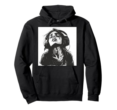 Goth Girl Zombie Emo Gothic Mädchen mit Kopfhörern Pullover Hoodie von Halloween cute theme