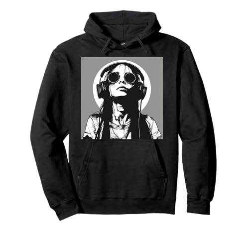 Goth Girl Zombie Emo Gothic Mädchen mit Kopfhörern Pullover Hoodie von Halloween cute theme