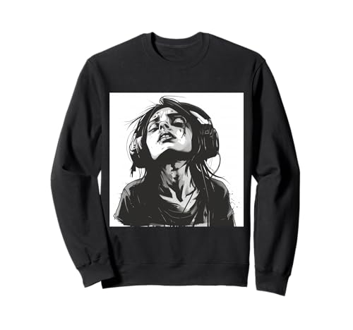 Goth Girl Zombie Emo Gothic Mädchen mit Kopfhörern Sweatshirt von Halloween cute theme