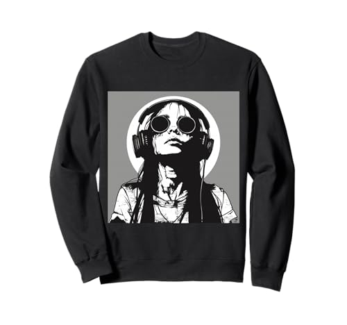 Goth Girl Zombie Emo Gothic Mädchen mit Kopfhörern Sweatshirt von Halloween cute theme