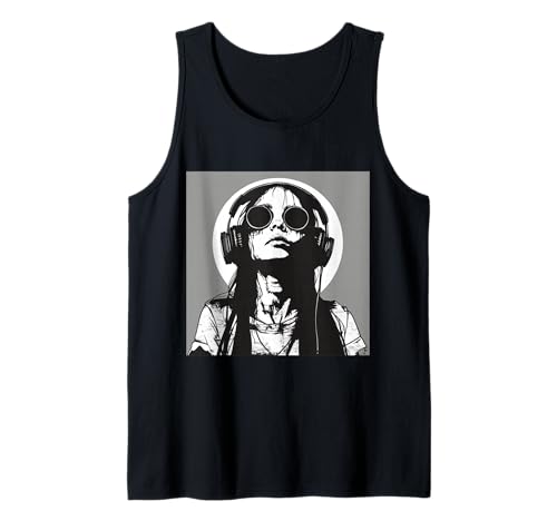 Goth Girl Zombie Emo Gothic Mädchen mit Kopfhörern Tank Top von Halloween cute theme