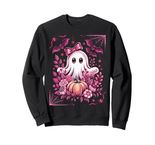 Cute Pink Ghost with Bow Kawaii Halloween Pumpkin Bat Girls Sweatshirt Cute Pink Ghost with Bow Kawaii Halloween Pumpkin Bat Girls Sweatshirt von Halloween pink Coquette Bow Cute Ghost