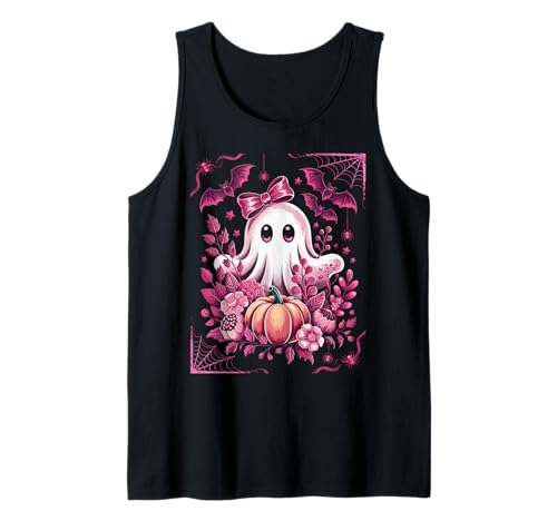 Cute Pink Ghost with Bow Kawaii Halloween Pumpkin Bat Girls Tank Top Cute Pink Ghost with Bow Kawaii Halloween Pumpkin Bat Girls Tank Top von Halloween pink Coquette Bow Cute Ghost