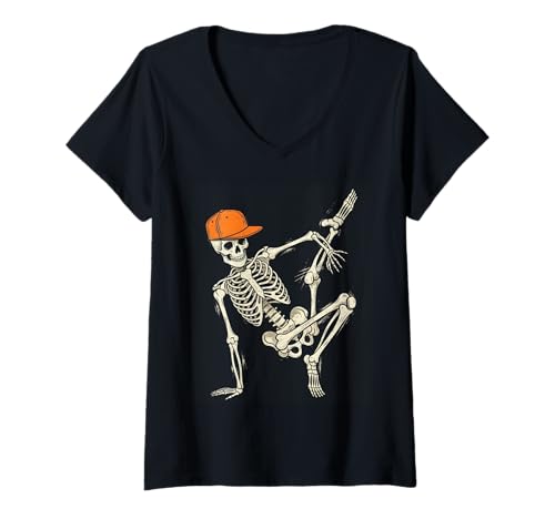 Damen Skelett Hip Hop Tanz Halloween Lustig Gruseliger Skeletttanz T-Shirt mit V-Ausschnitt Damen Skelett Hip Hop Tanz Halloween Lustig Gruseliger Skeletttanz T-Shirt mit V-Ausschnitt von Halloween skeleton sports tee