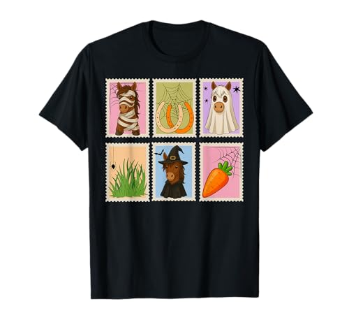 Retro Pferd Halloween Pony Frauen Reitsport Mädchen T-Shirt Retro Pferd Halloween Pony Frauen Reitsport Mädchen T-Shirt von Halloween themed cute horses non scary