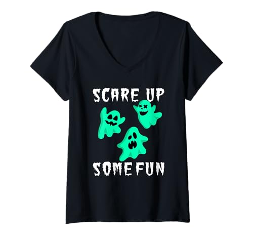 Damen Halloween Scare Up Some Fun T-Shirt mit V-Ausschnitt von Halloween