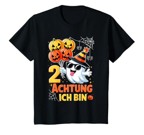 Kinder Halloween Geister 2. Geburtstag Junge Mädchen 2 Jahre Kostüm T-Shirt von Halloween