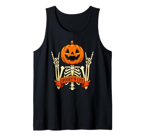 Kürbis Skelett Halloween Gruselig 4 Leben Jungen Mädchen Kinder Tank Top Kürbis Skelett Halloween Gruselig 4 Leben Jungen Mädchen Kinder Tank Top von HalloweenAxis1