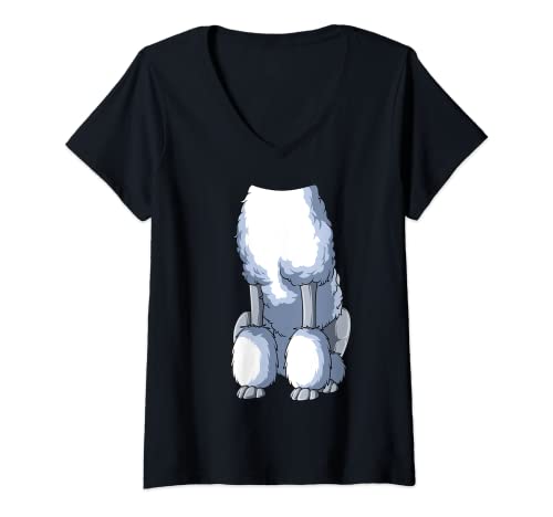 Damen Easy Pudel Kostüm Pudel Body Headless Pudel Kostüm T-Shirt mit V-Ausschnitt Damen Easy Pudel Kostüm Pudel Body Headless Pudel Kostüm T-Shirt mit V-Ausschnitt von HalloweenCentre Co.