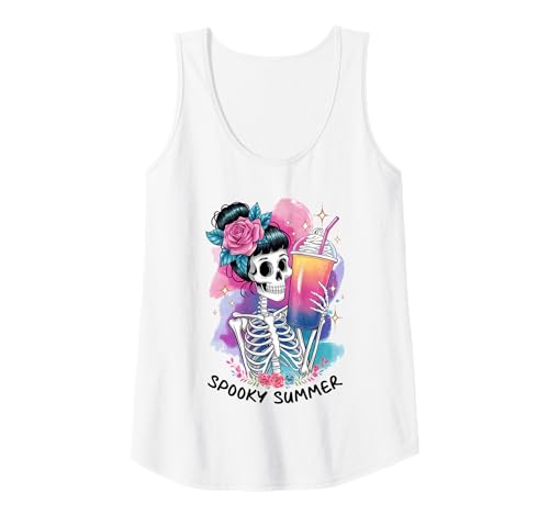 Damen Halloween Gruseliger Sommer Skelett Kürbis Gewürz Tank Top Damen Halloween Gruseliger Sommer Skelett Kürbis Gewürz Tank Top von HalloweenPhiz