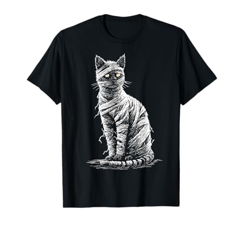 Halloween Katze Mama Zeichnung Grafik Tiermotiv Halloween T-Shirt von HalloweentastiX