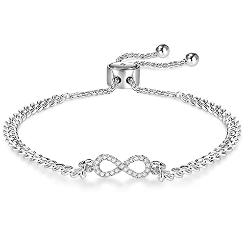 Halora Armband Damen Silber Armbänder Unendlichkeitszeichen Silberarmband Damenarmband Schmuck Silver Infinity Bracelet Women von Halora
