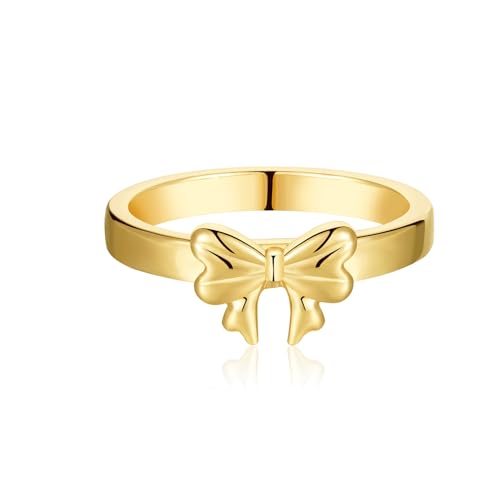 Halora Bow Ring for Women Girl, Gold Bow Rings Jewelry Schleifen Ringe (52mm, gold) von Halora