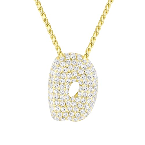 Halora Bubble Letter Necklace Gold Kette Mit Halskette Buchstaben D Anhänger Gold Bubble Initial Necklace Damen von Halora