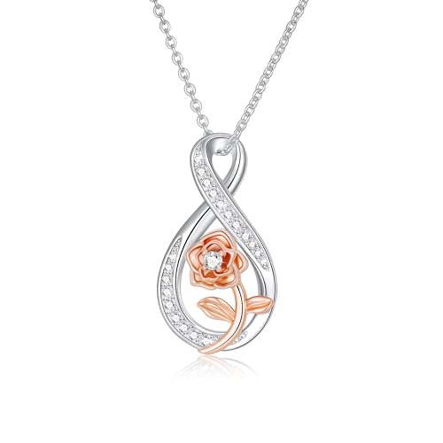 Halora Halskette Damen Silber 925, Infinity Kette Silber Damen Unendlichkeit Anhänger Ketten Silberkette Schmuck Geburtstags Geschenke für Frauen Freundin Sie White Zirkonia Halora Halskette Damen Silber 925, Infinity Kette Silber Damen Unendlichkeit Anhänger Ketten Silberkette Schmuck Geburtstags Geschenke für Frauen Freundin Sie White Zirkonia von Halora