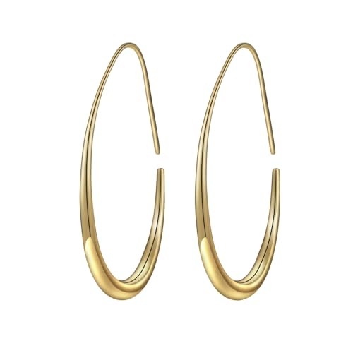 Halora Ohrringe Gold Creolen Goldene Tropfen Ohrringe Damen Chunky Gold Hoops Drop Dangle Earrings von Halora