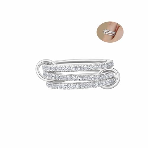Halora S925 Sterling Silber Ringe Frauen, Zirkonia Ring Set Silberring Fingerring Damen Rings Geschenke Größe 52 von Halora