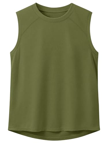 Haloumoning Jungen Tank Top Ärmellos T-Shirts Einfarbige Feinripp Unterhemd Kinder Sommer Sport Freizeit Basic Tops,Armeegrün,4-6 Jahre von Haloumoning