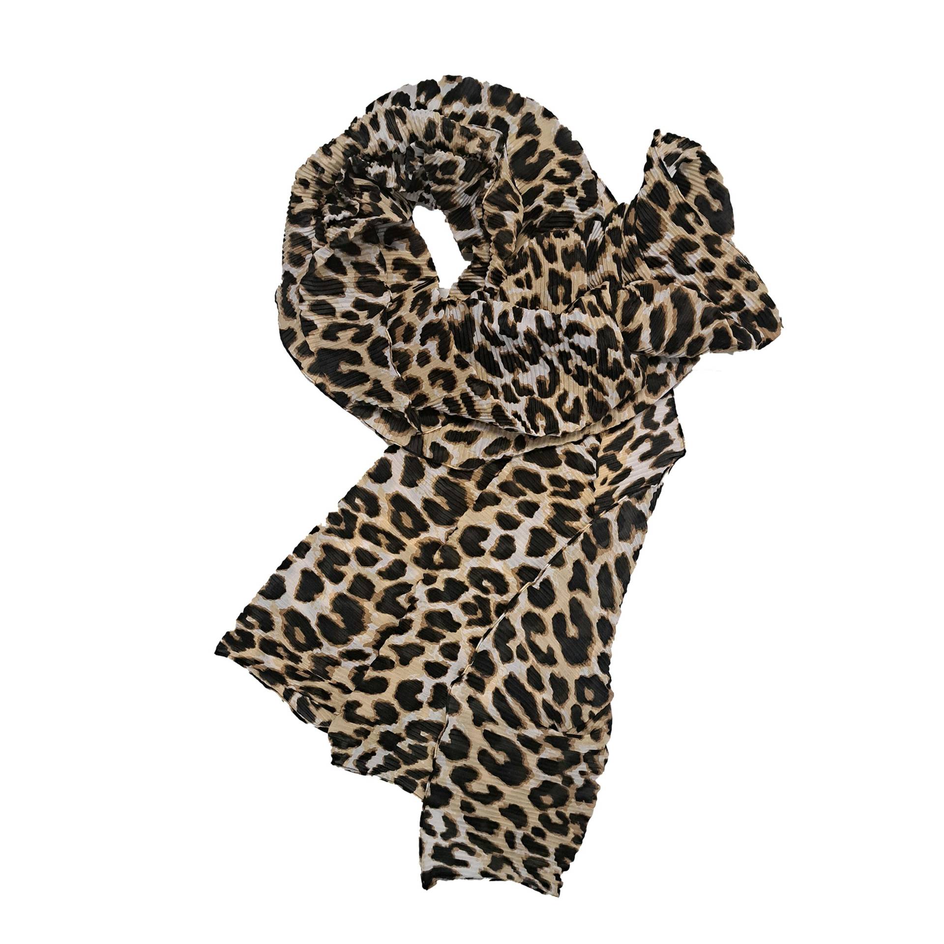 Halsüberkopf Accessoires - 100x230 Schal Leo Plissée beige - Gr. - OS von Halsüberkopf Accessoires