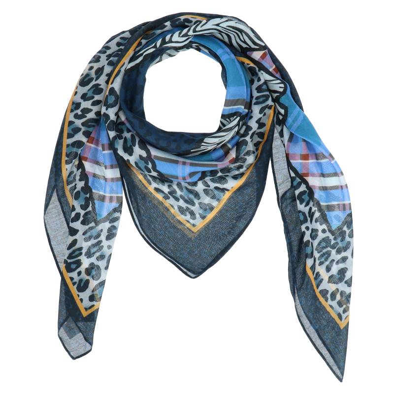 Halsüberkopf Accessoires - 120x120 Tuch Viereck Karo Patch blau - Gr. - OS von Halsüberkopf Accessoires