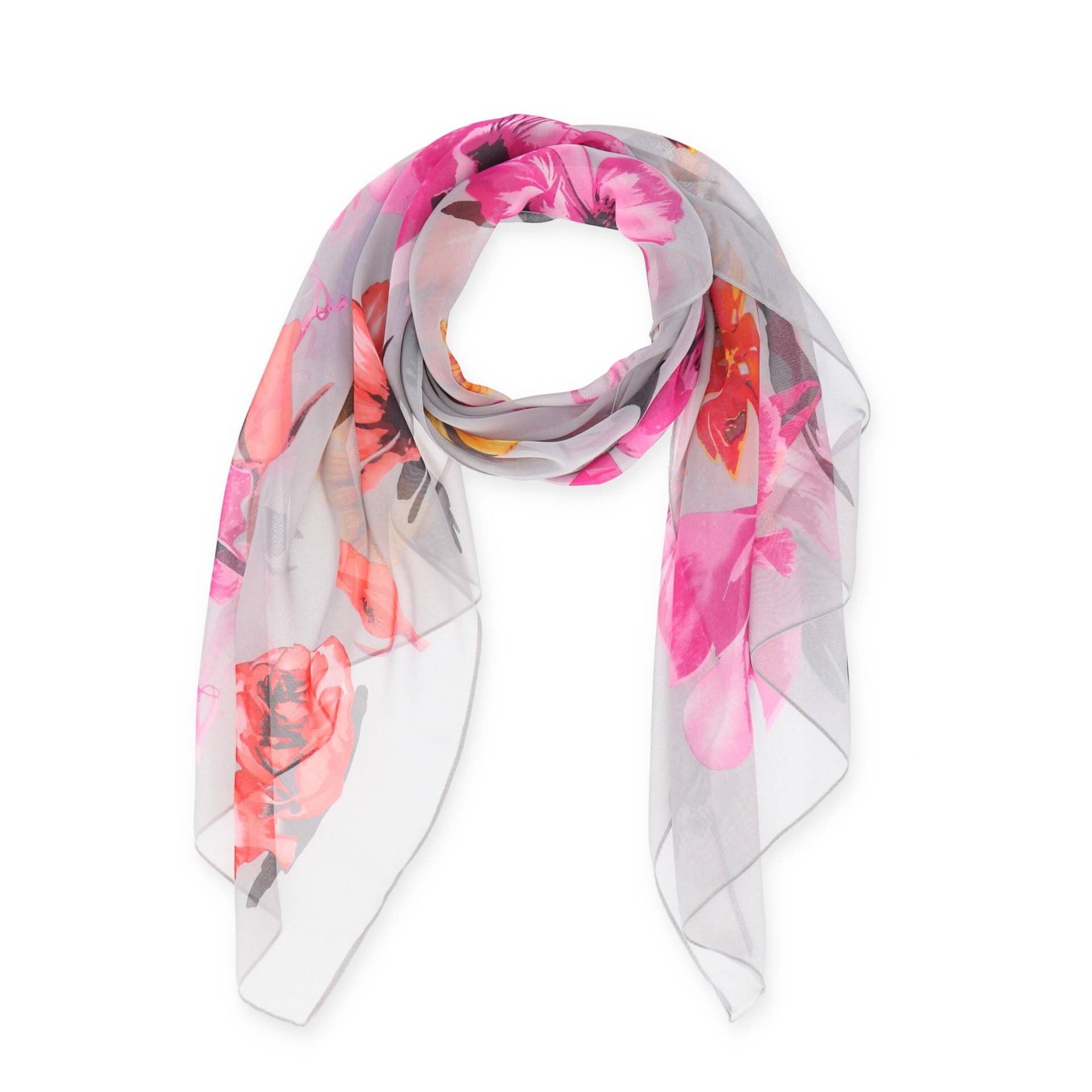 Halsüberkopf Accessoires - 160x50 Schal Flower grau - Gr. - OS von Halsüberkopf Accessoires