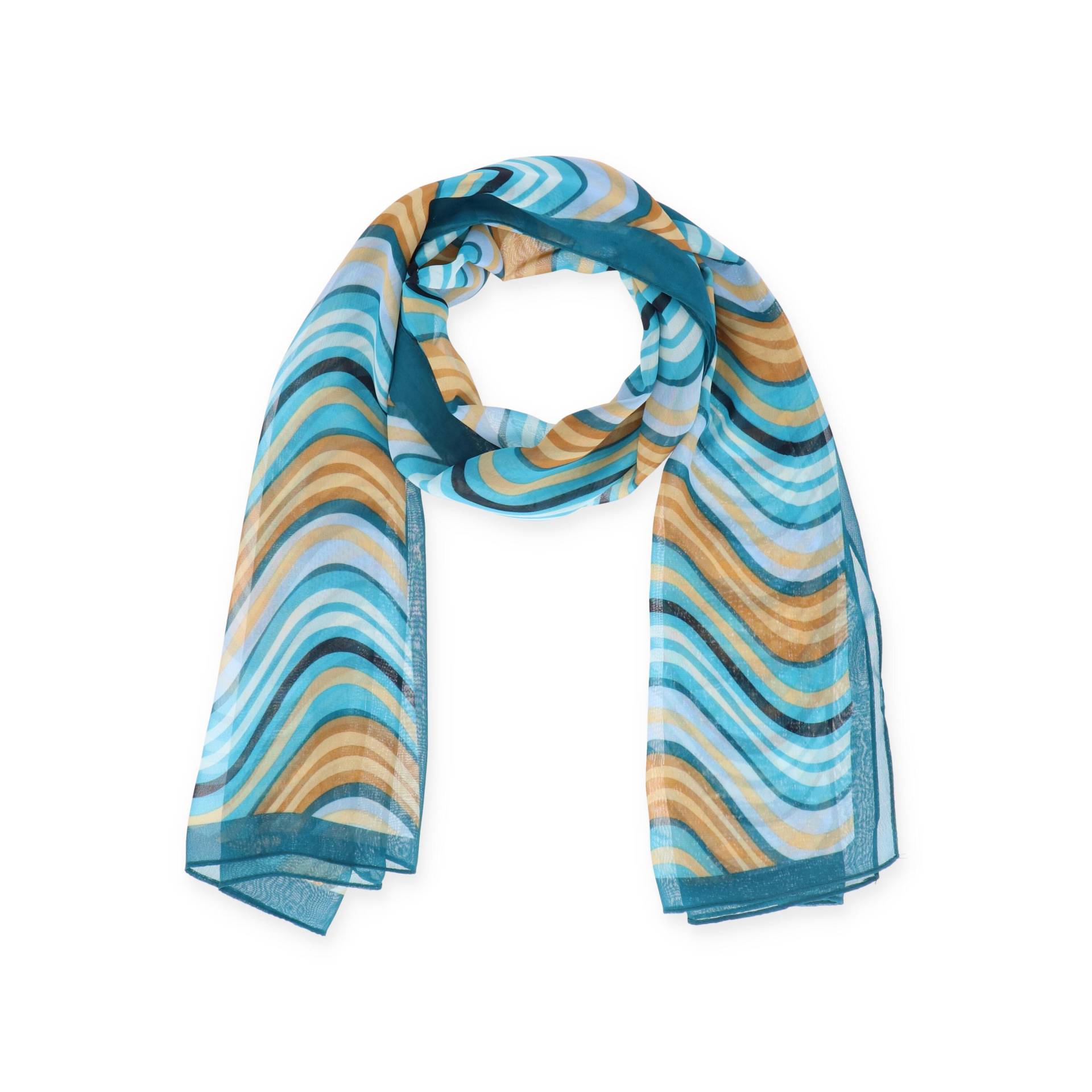 Halsüberkopf Accessoires - 160x50 Schal Wave blau - Gr. - OS von Halsüberkopf Accessoires