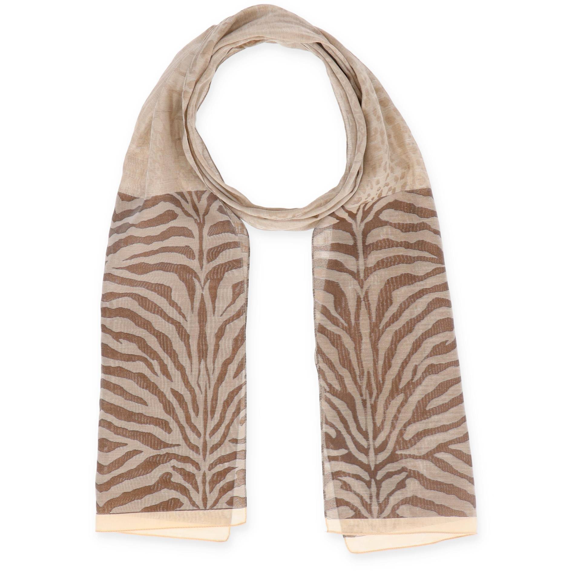 Halsüberkopf Accessoires - 180x30 Schal Leo-Patch beige - Gr. - OS von Halsüberkopf Accessoires