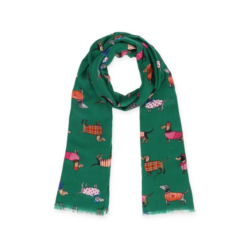 Halsüberkopf Accessoires - 180x90 Schal Dackel grün - Gr. - OS von Halsüberkopf Accessoires