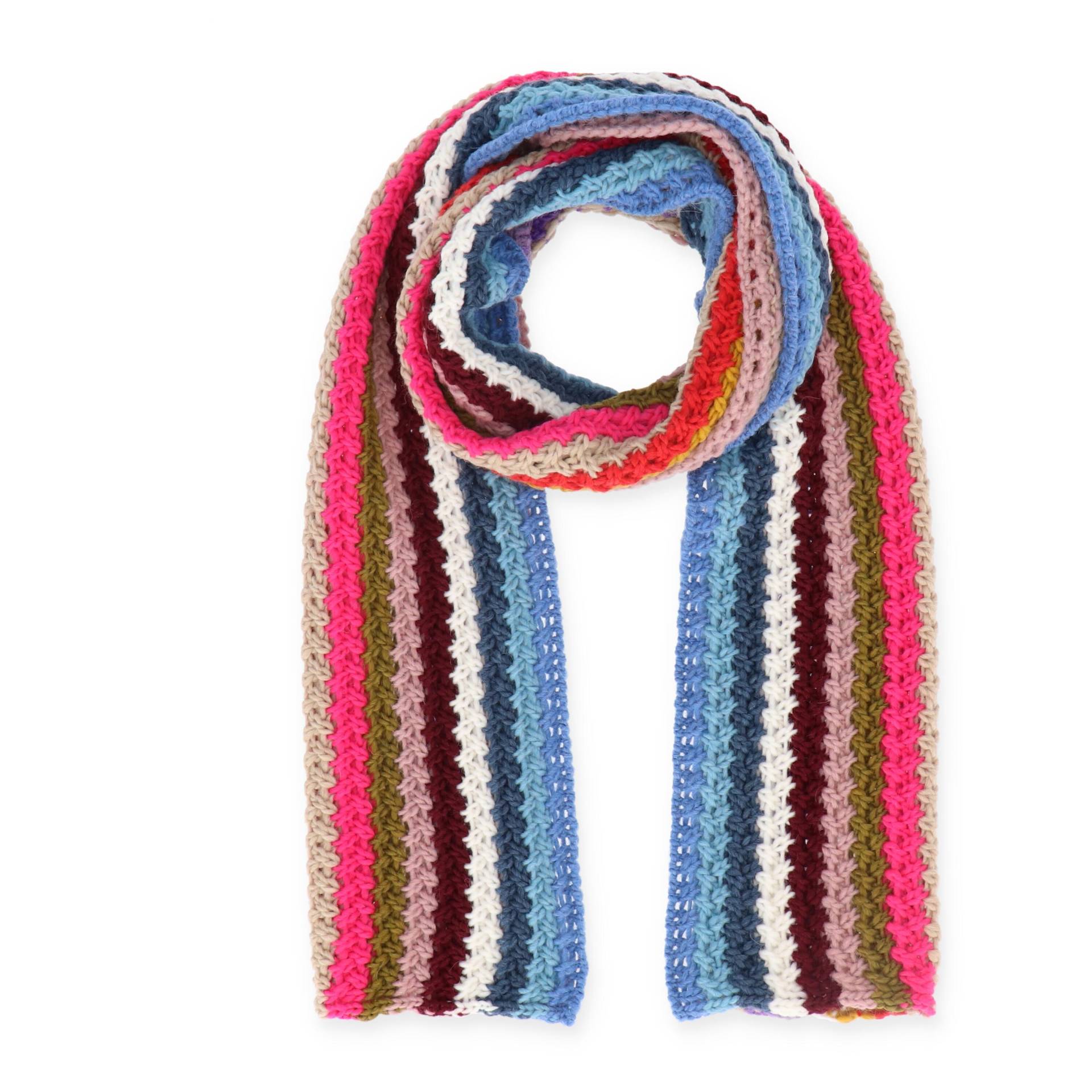 Halsüberkopf Accessoires - 30x180 Schal Multicolorstreifen pink - Gr. - OS von Halsüberkopf Accessoires