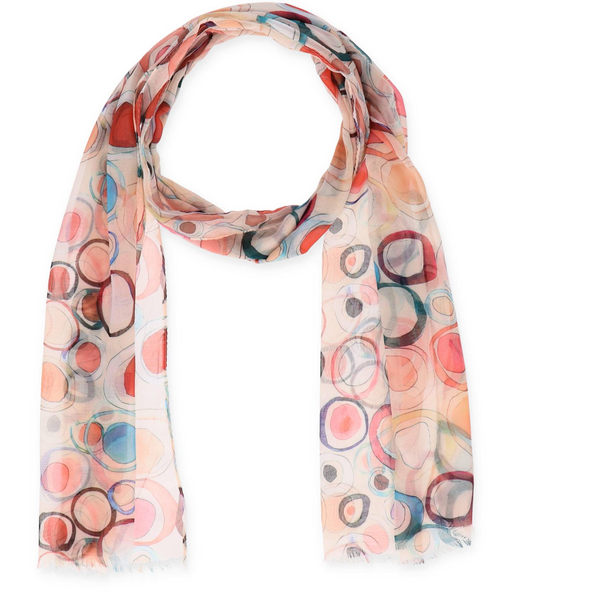 Halsüberkopf Accessoires - 45x180 Schal Fun Circles beige - Gr. - OS von Halsüberkopf Accessoires