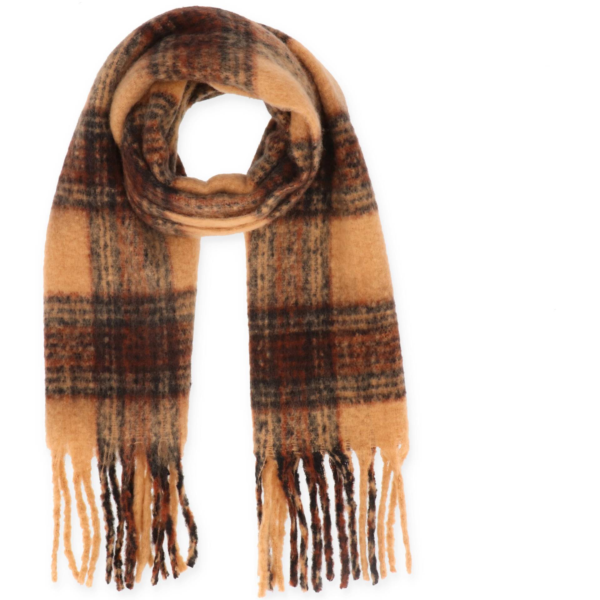 Halsüberkopf Accessoires - 45x180 Schal Karo camel - Gr. - OS von Halsüberkopf Accessoires