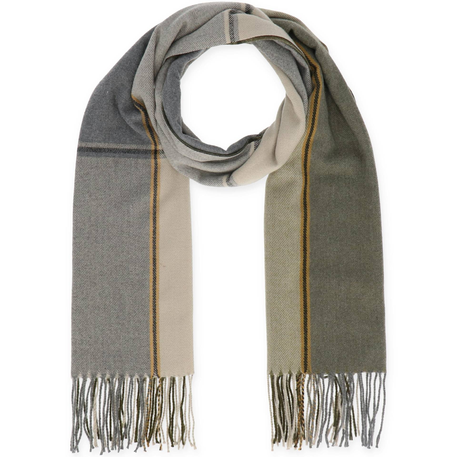 Halsüberkopf Accessoires - 65x180 Schal Karo khaki - Gr. - OS von Halsüberkopf Accessoires