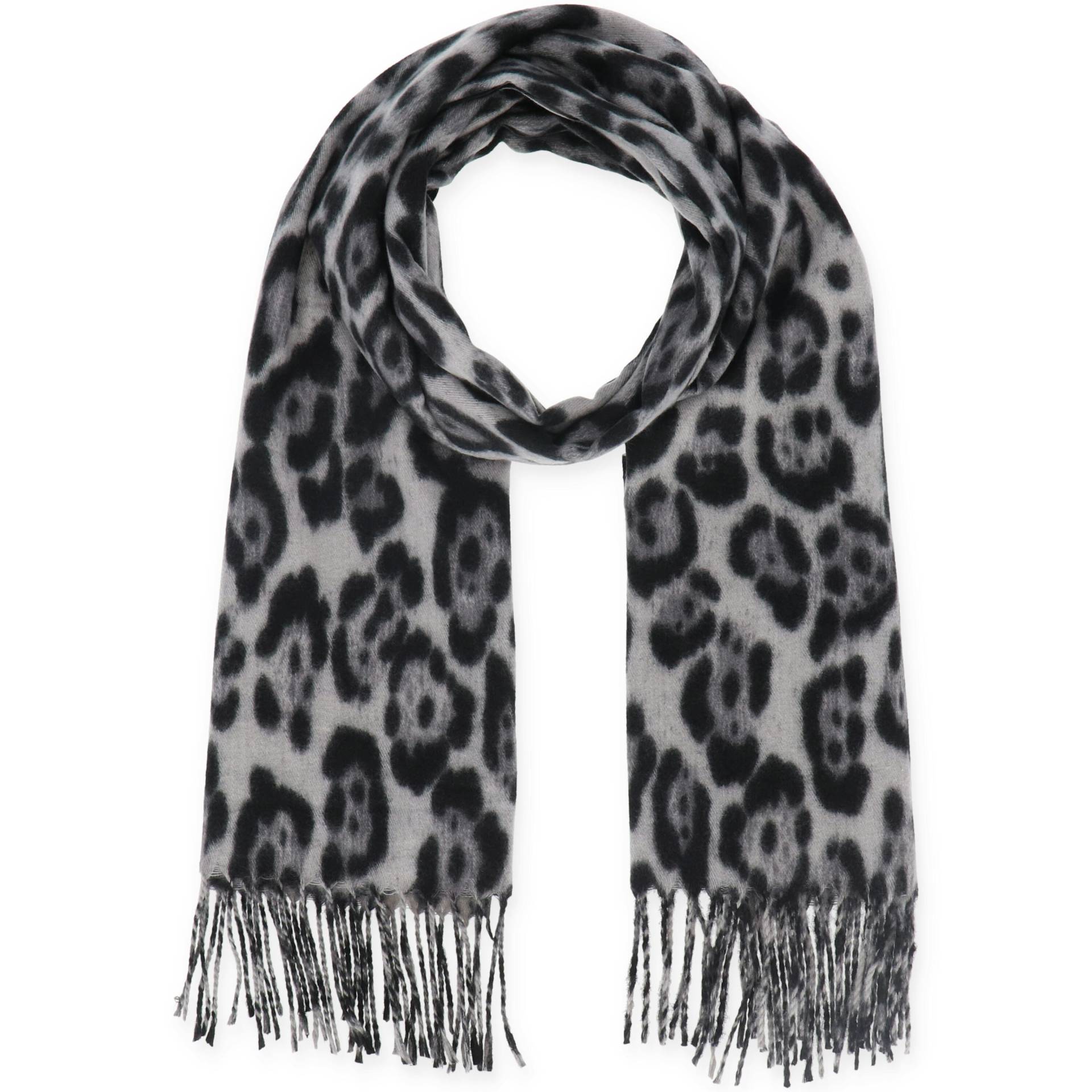 Halsüberkopf Accessoires - 65x180 Schal Leopard grau - Gr. - OS von Halsüberkopf Accessoires