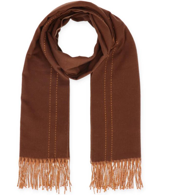 Halsüberkopf Accessoires - 65x200 Schal Uni Stitch braun - Gr. - OS von Halsüberkopf Accessoires