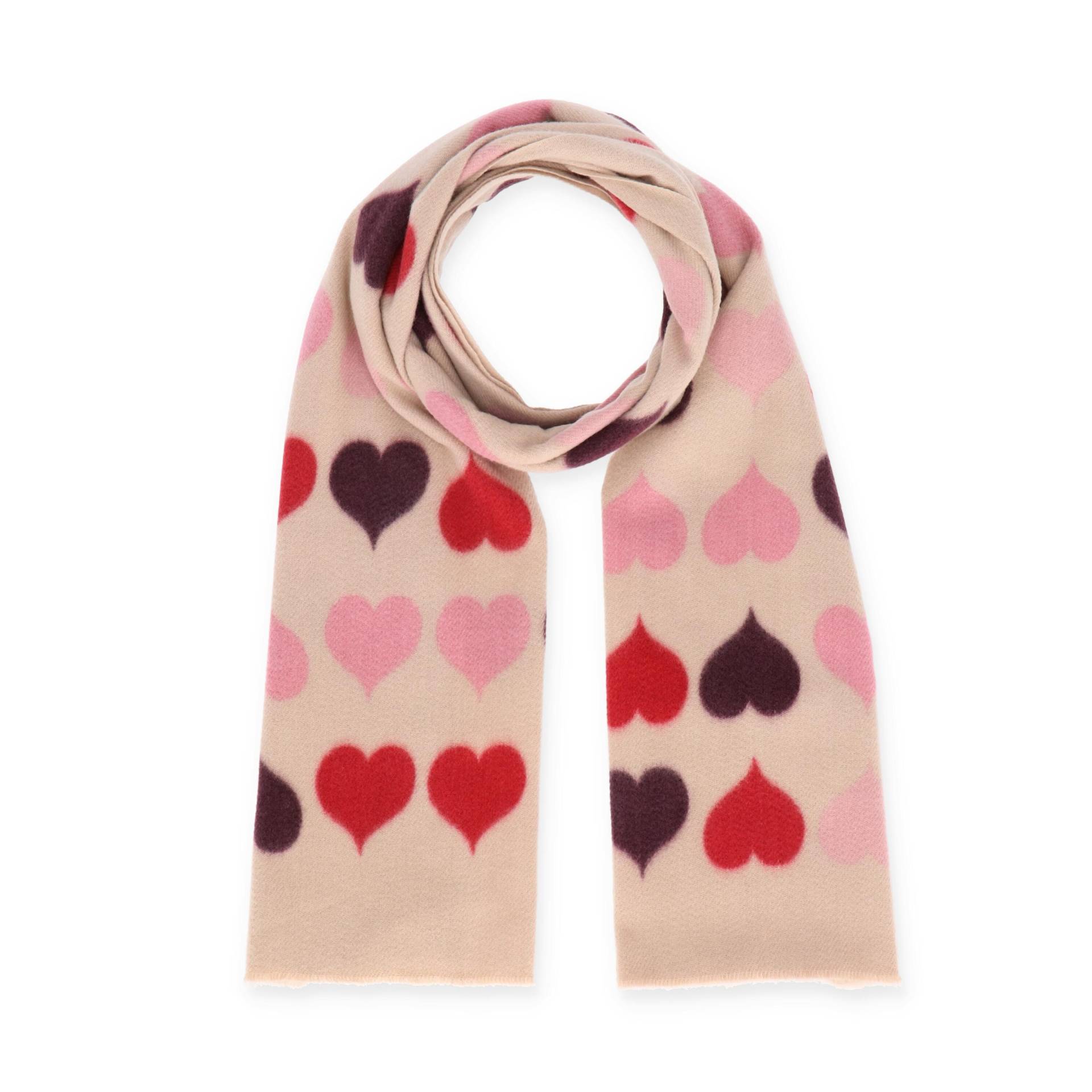 Halsüberkopf Accessoires - 70x180 Schal Hearts natur - Gr. - OS von Halsüberkopf Accessoires