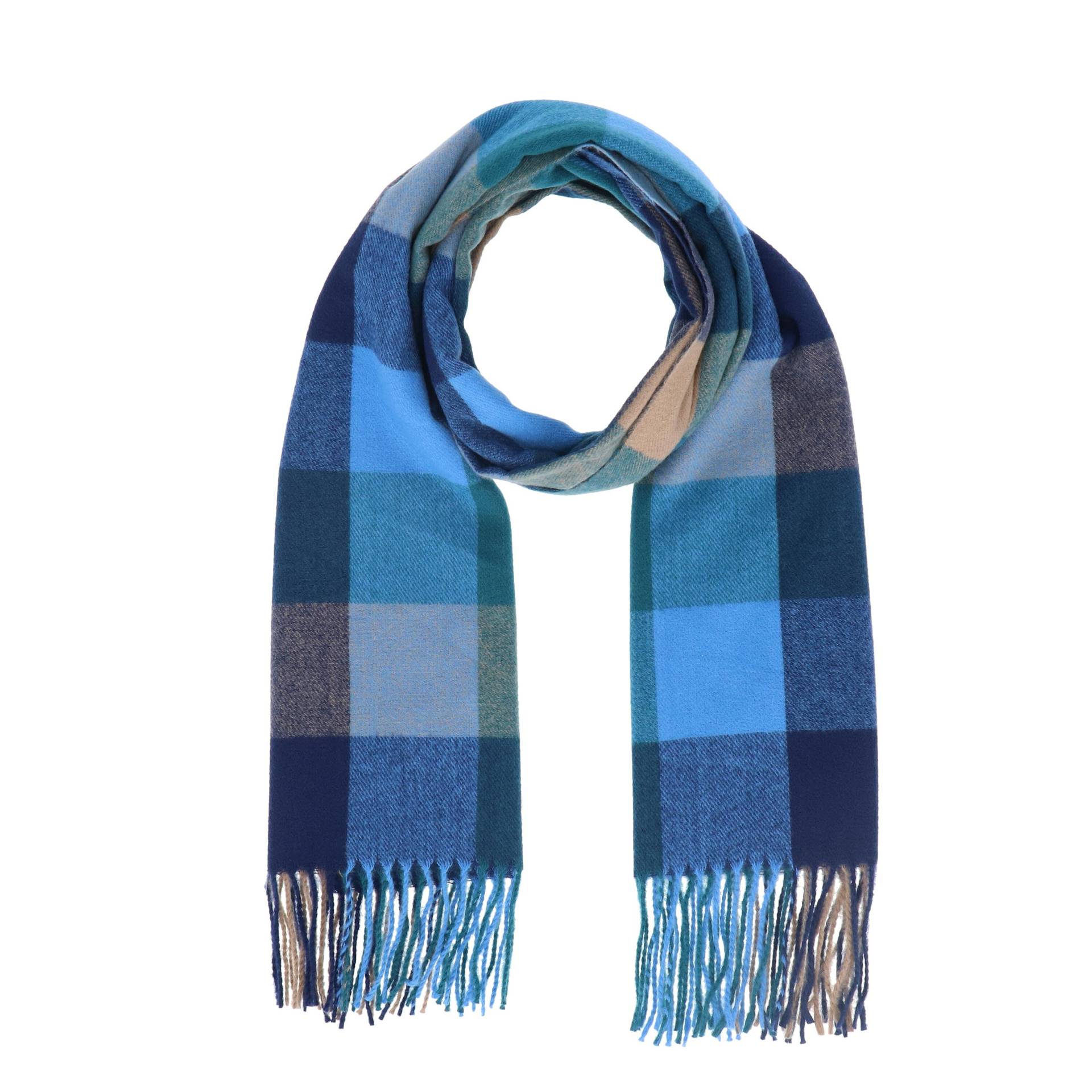 Halsüberkopf Accessoires - 70x180 Schal Karo blau - Gr. - OS von Halsüberkopf Accessoires