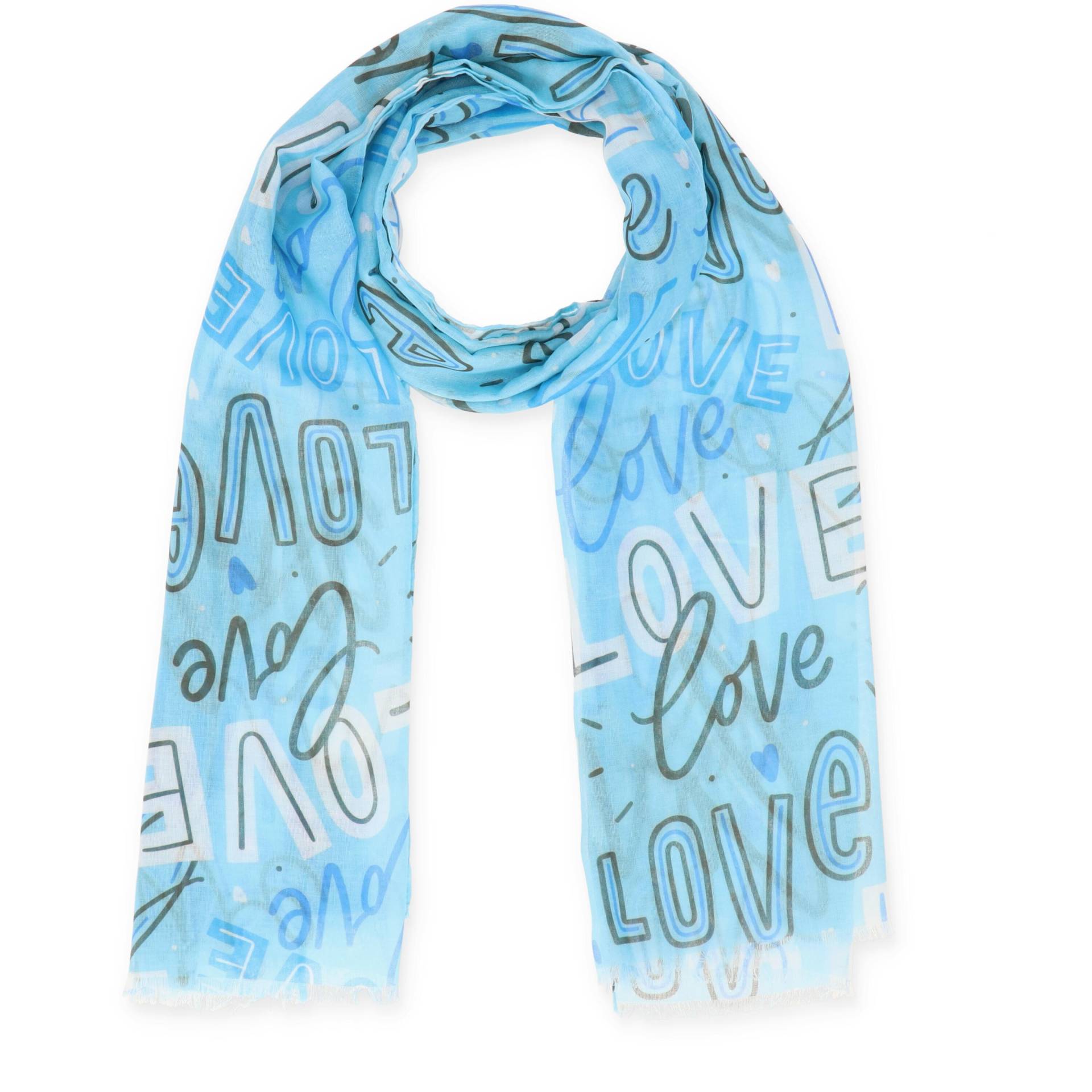 Halsüberkopf Accessoires - 70x180 Schal Love bleu - Gr. - OS von Halsüberkopf Accessoires