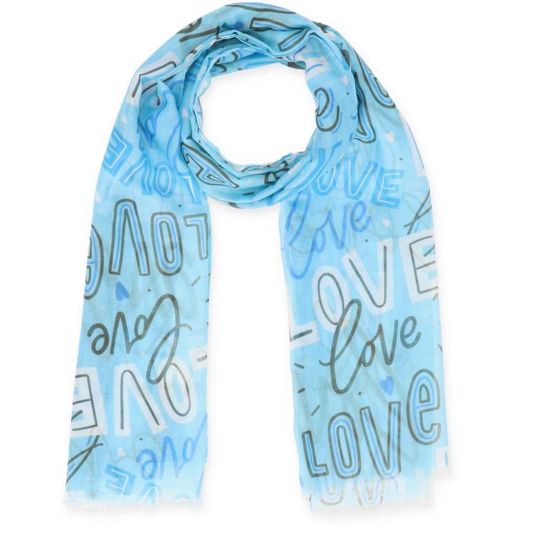 Halsüberkopf Accessoires - 70x180 Schal Love bleu - Gr. - OS von Halsüberkopf Accessoires