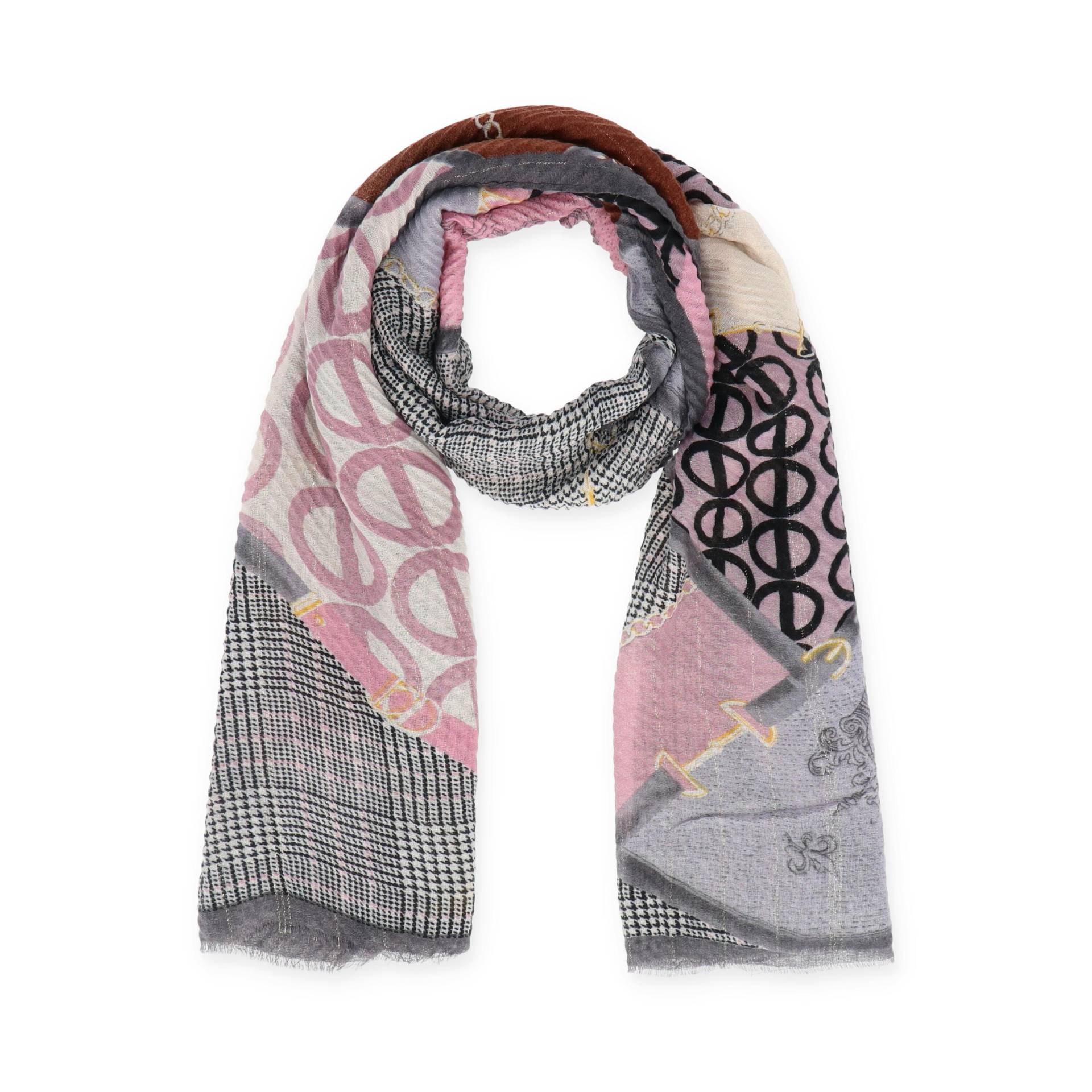 Halsüberkopf Accessoires - 85x180 Schal Glencheck-Patch rosé - Gr. - OS von Halsüberkopf Accessoires