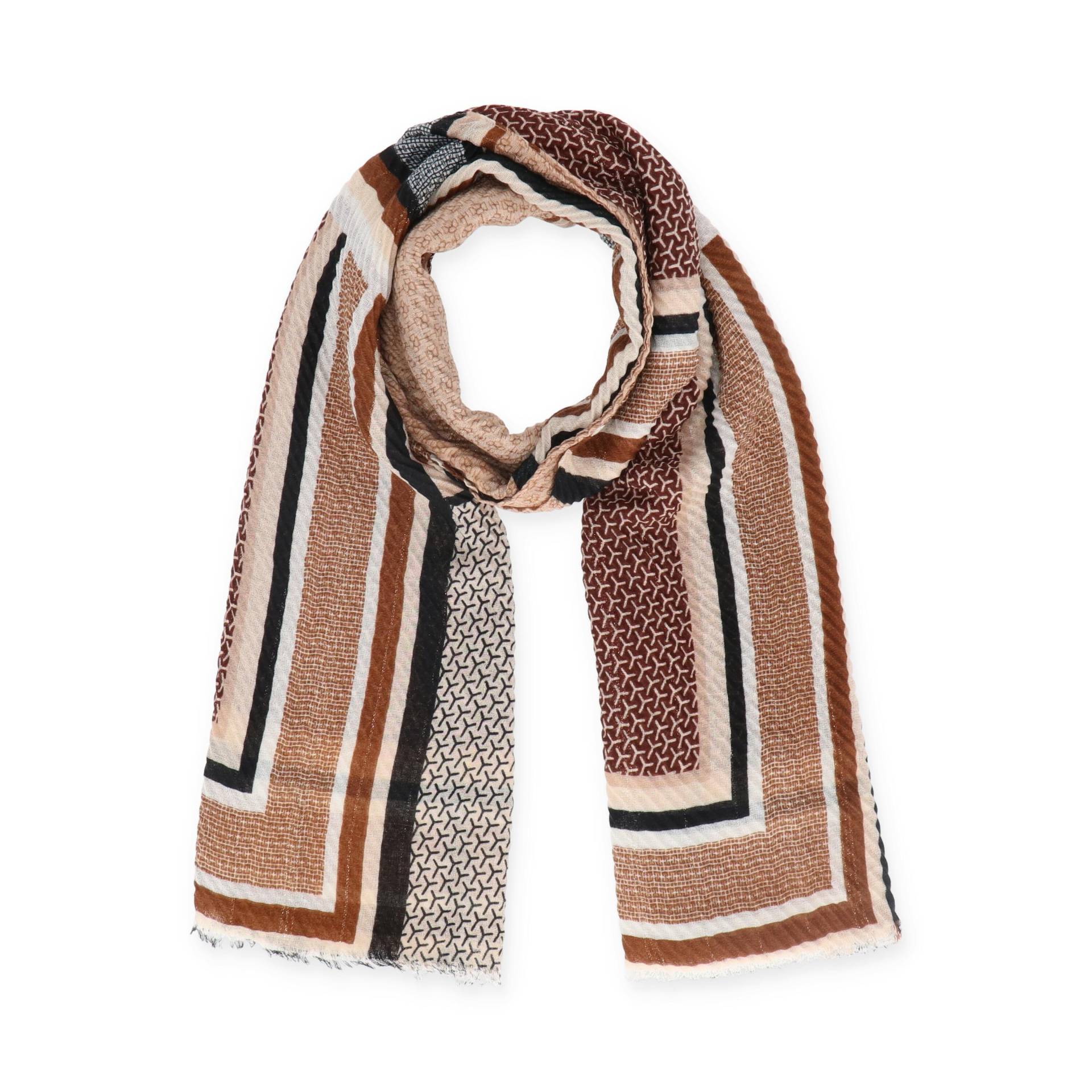 Halsüberkopf Accessoires - 85x180 Schal Stripe-Patch camel - Gr. - OS von Halsüberkopf Accessoires