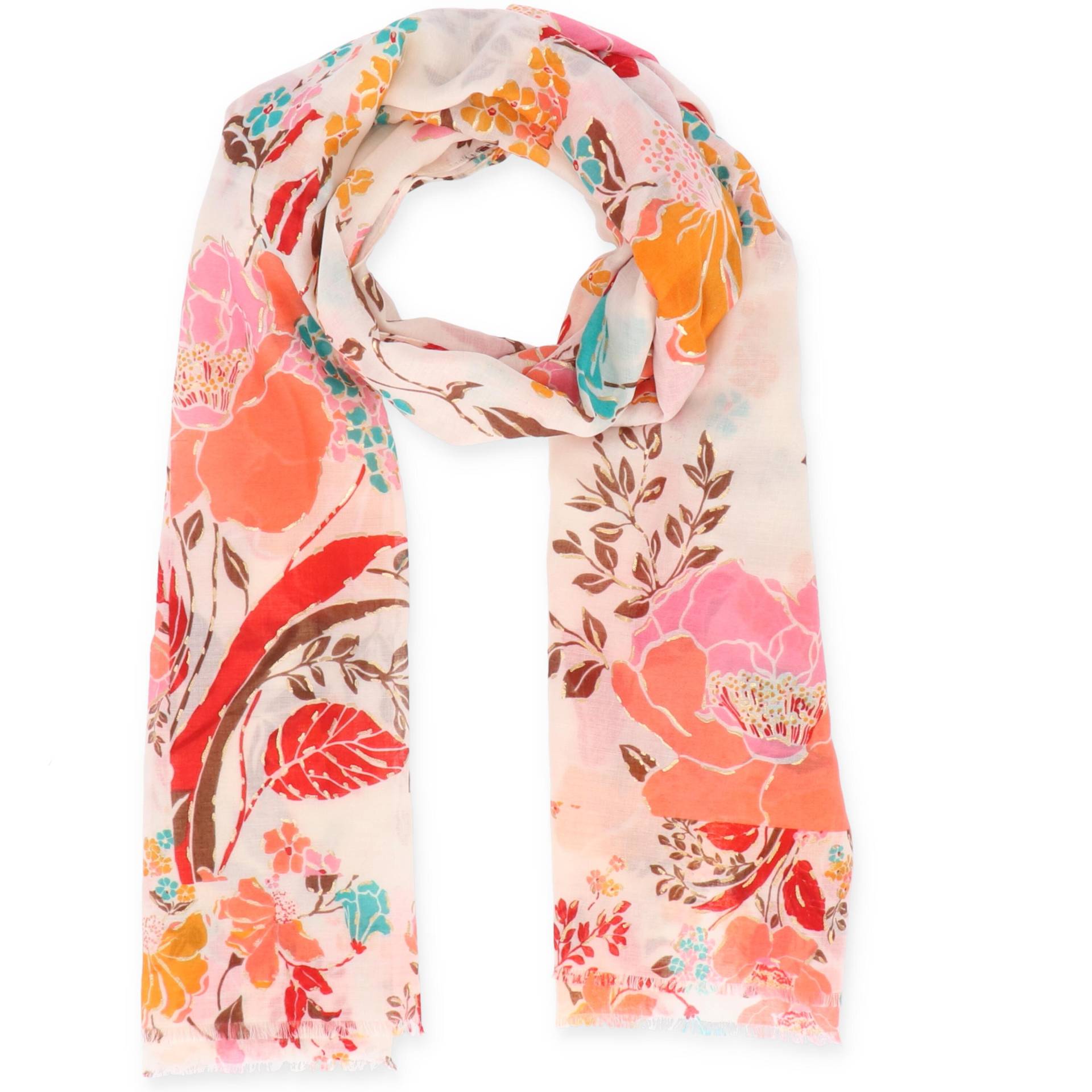 Halsüberkopf Accessoires - 90x180 Schal Flower natur - Gr. - OS von Halsüberkopf Accessoires