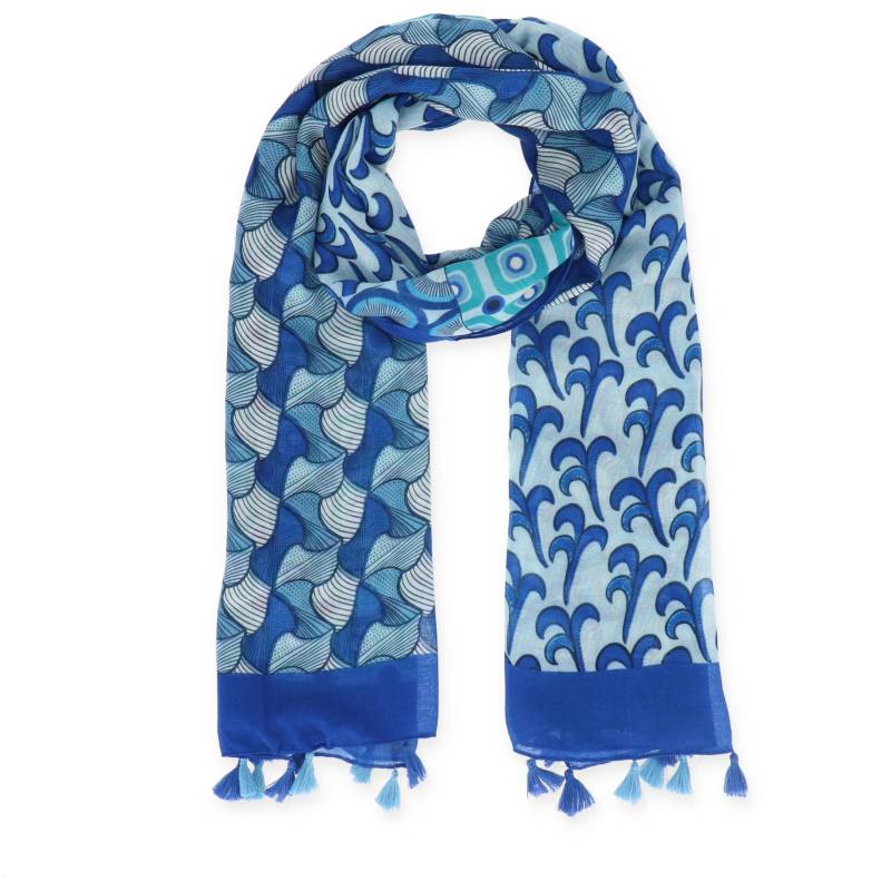 Halsüberkopf Accessoires - 90x180 Schal Patch blau - Gr. - OS von Halsüberkopf Accessoires