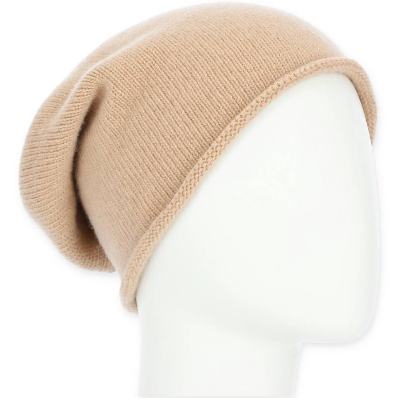 Halsüberkopf Accessoires - Beanie Rollrand Feinstrick camel - Gr. - OS von Halsüberkopf Accessoires