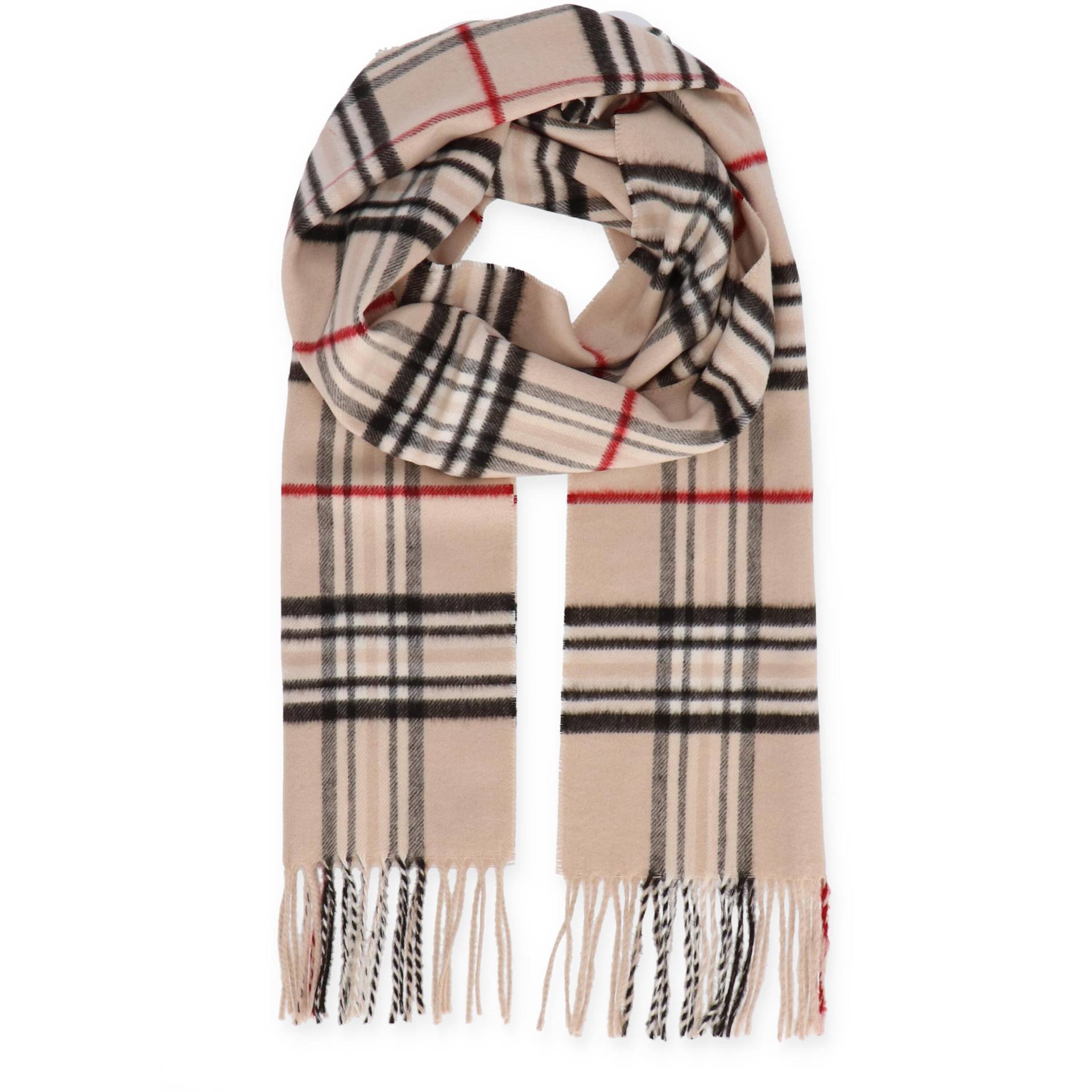 Halsüberkopf Accessoires - Cashmink Schal Karo 30x180cm beige - Gr. - OS von Halsüberkopf Accessoires