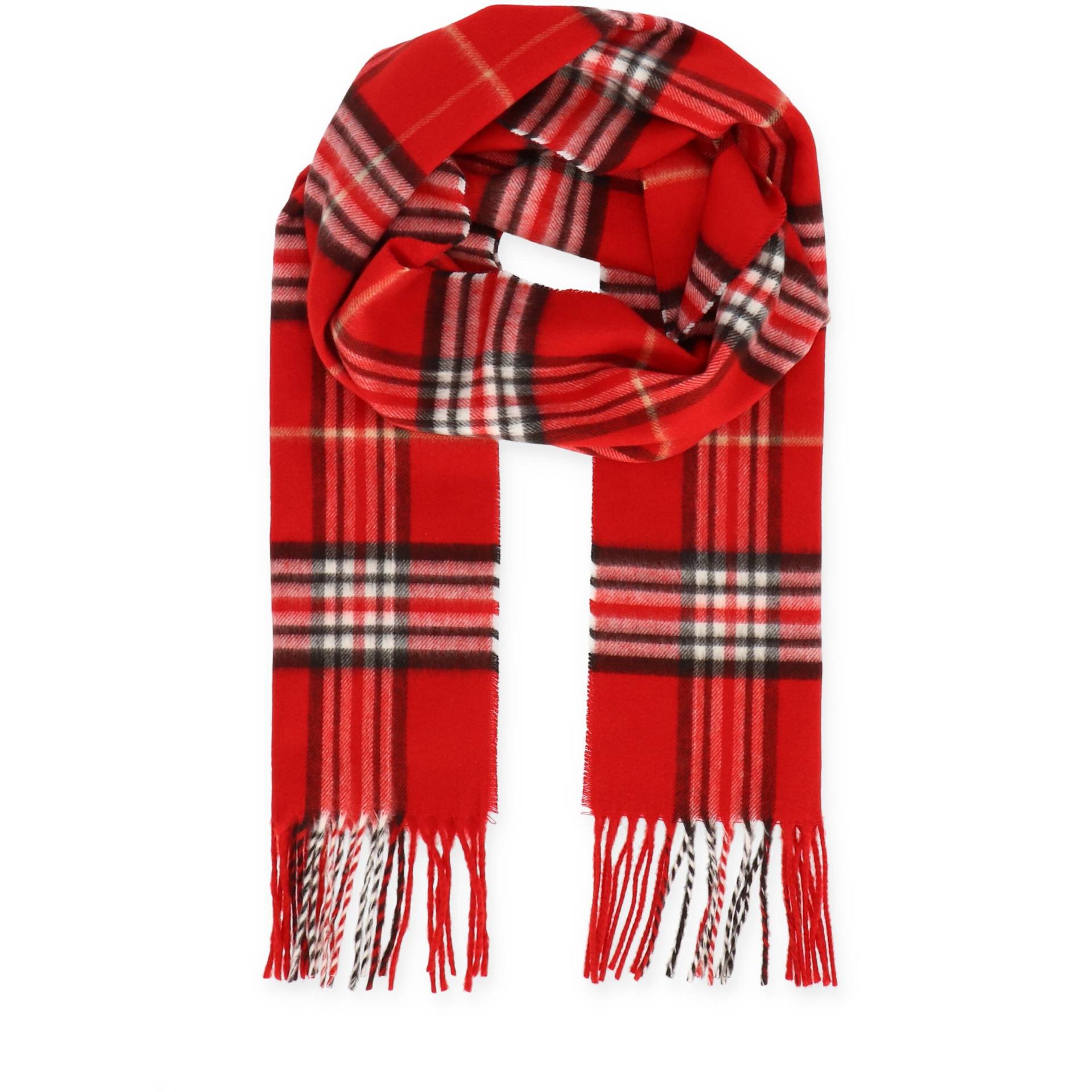 Halsüberkopf Accessoires - Cashmink Schal Karo 30x180cm rot - Gr. - OS von Halsüberkopf Accessoires