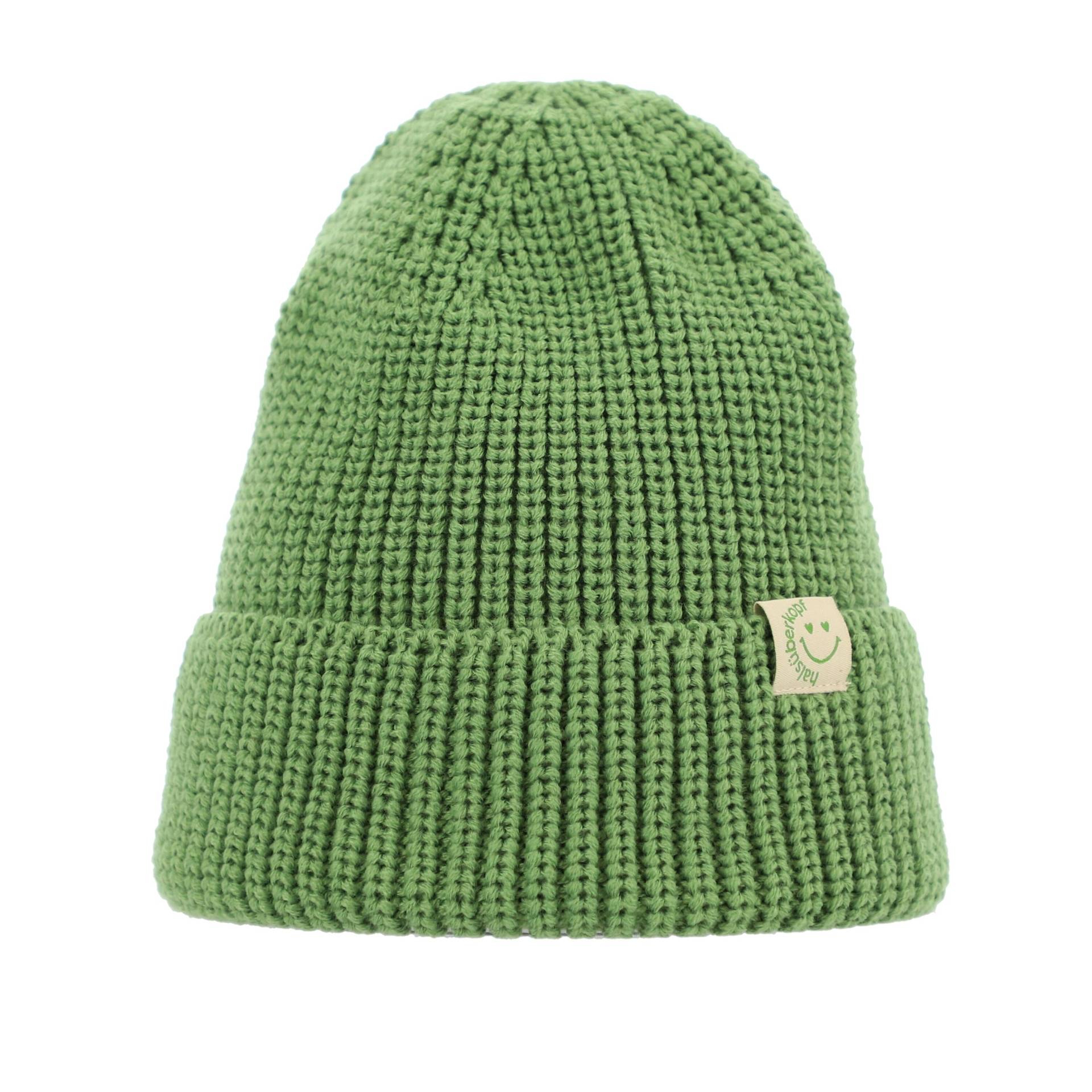 Halsüberkopf Accessoires - Mütze Uni + Umschlag Smiley + Herzaugen kiwi von Halsüberkopf Accessoires