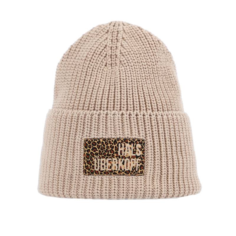 Halsüberkopf Accessoires - Mütze uni + Leo Batch + Hük Schriftzug beige - Gr. - OS von Halsüberkopf Accessoires