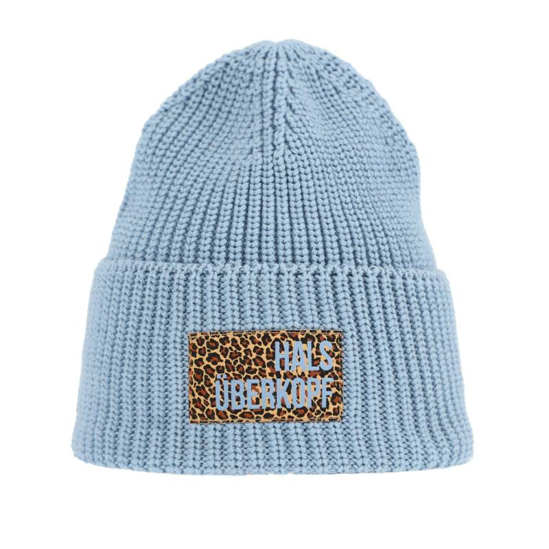 Halsüberkopf Accessoires - Mütze uni + Leo Batch + Hük Schriftzug blau - Gr. - OS von Halsüberkopf Accessoires