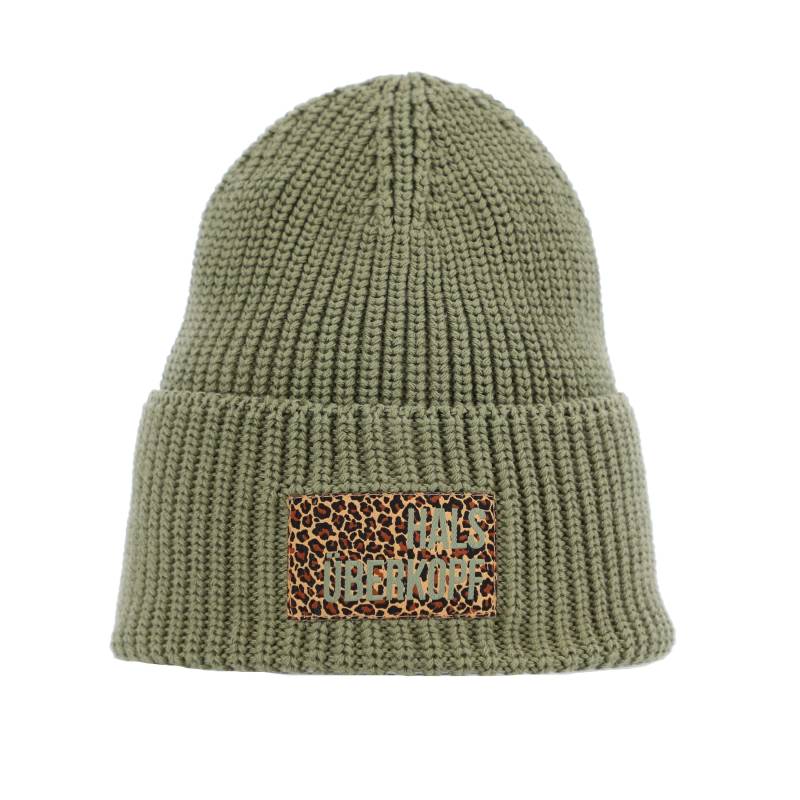 Halsüberkopf Accessoires - Mütze uni + Leo Batch + Hük Schriftzug khaki - Gr. - OS von Halsüberkopf Accessoires